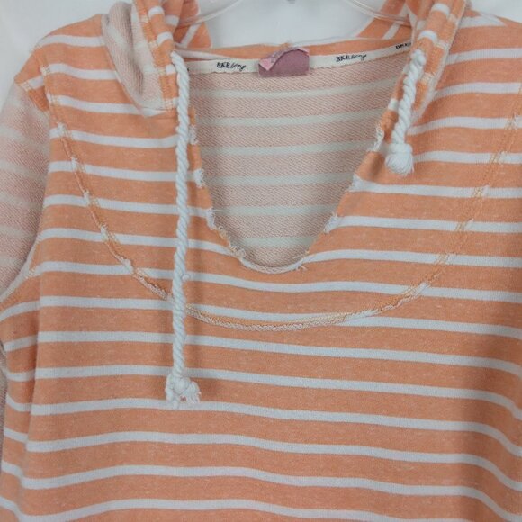 BKE Lounge | Distressed Raw Edge Stripe Hoodie | Size M - Picture 3 of 10